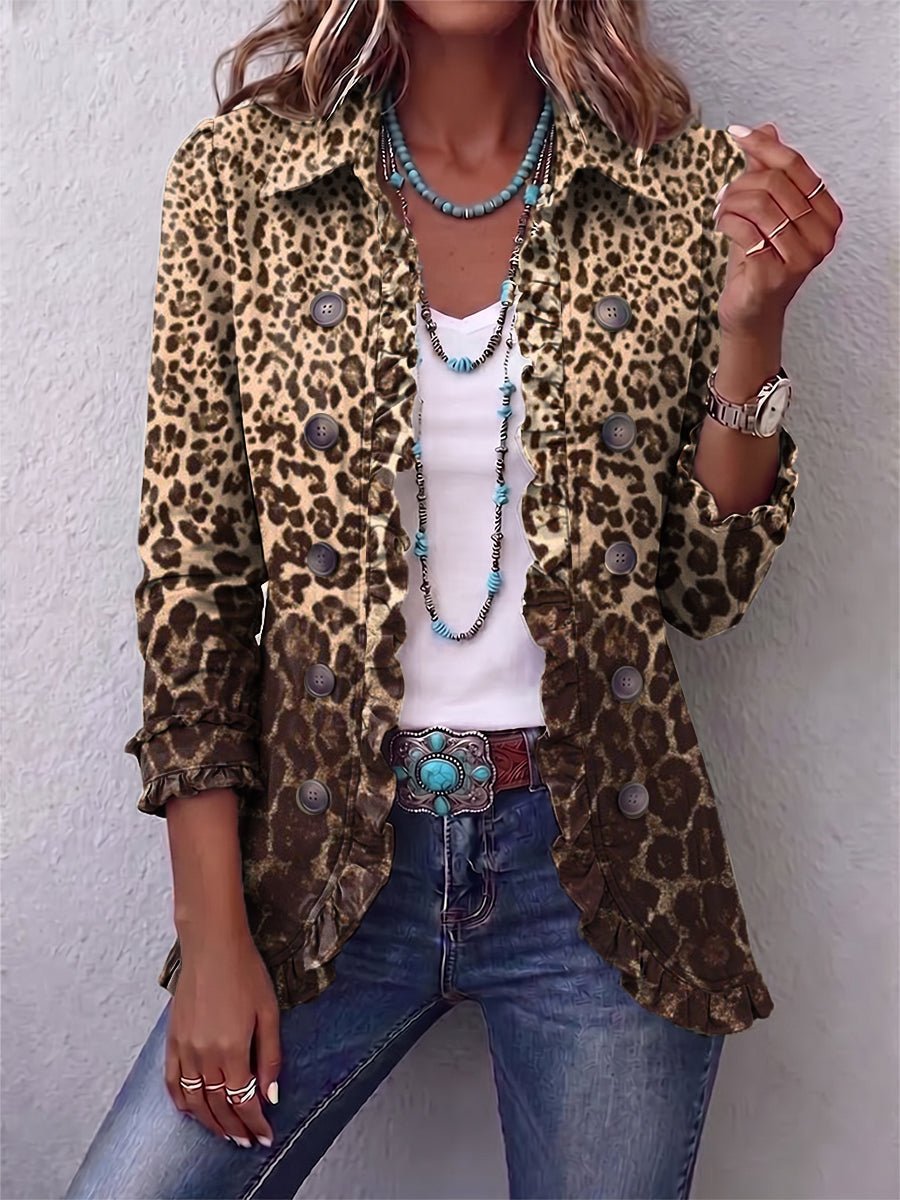 Esperanza | Leopard Print Ruffle Jacket