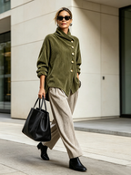 Colette | Suéter de pana color verde oscuro