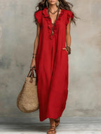 Camelia Robe Maxi Bohème à Encolure en V