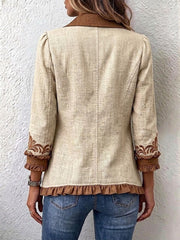 Blanca | Vintage Boho Floral Ruffle Jacket