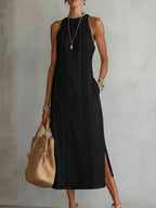 Jimena | Midi Dress con Cuello Alto