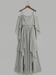 Isabela | Ensemble Fluide Gris avec Top et Pantalon
