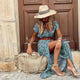 Robe longue et vaporeuse style bohème avec ceinture ajustable