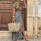 Vestido Boho Largo y Vaporoso con Cinturón Ajustable