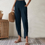 Essari - Pantalones con Dobladillo Deshilachado